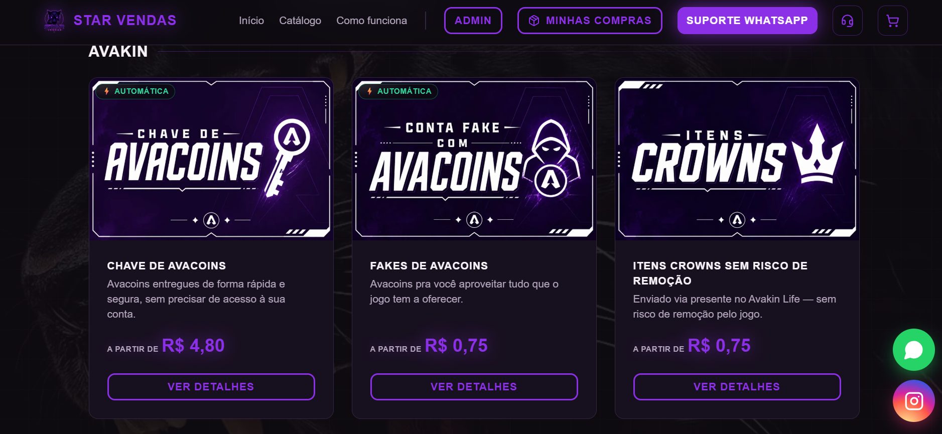 Preview do site Star Vendas